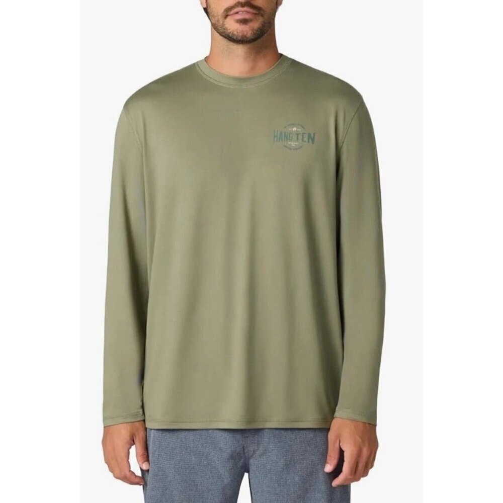 NEW Hang Ten Men's XL UV Protection Long Sleeve Tee Green